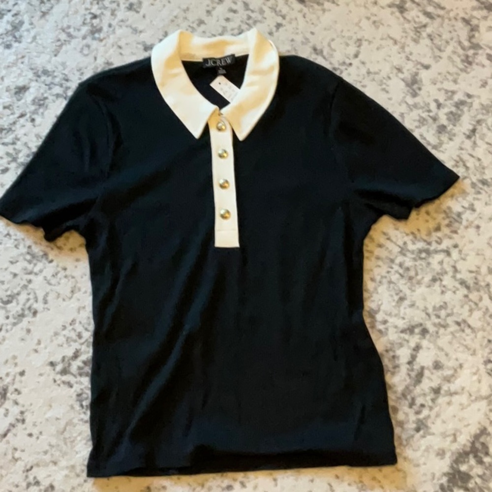 J Crew vintage rib polo tee